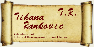 Tihana Ranković vizit kartica